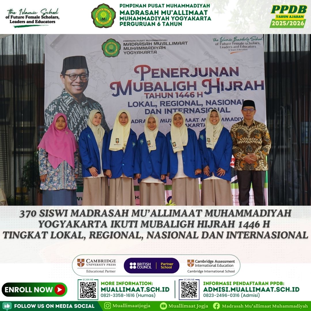 370 SISWI MADRASAH MU’ALLIMAAT MUHAMMADIYAH YOGYAKARTA IKUTI MUBALIGH HIJRAH 1446 H TINGKAT LOKAL, REGIONAL, NASIONAL DAN INTERNASIONAL