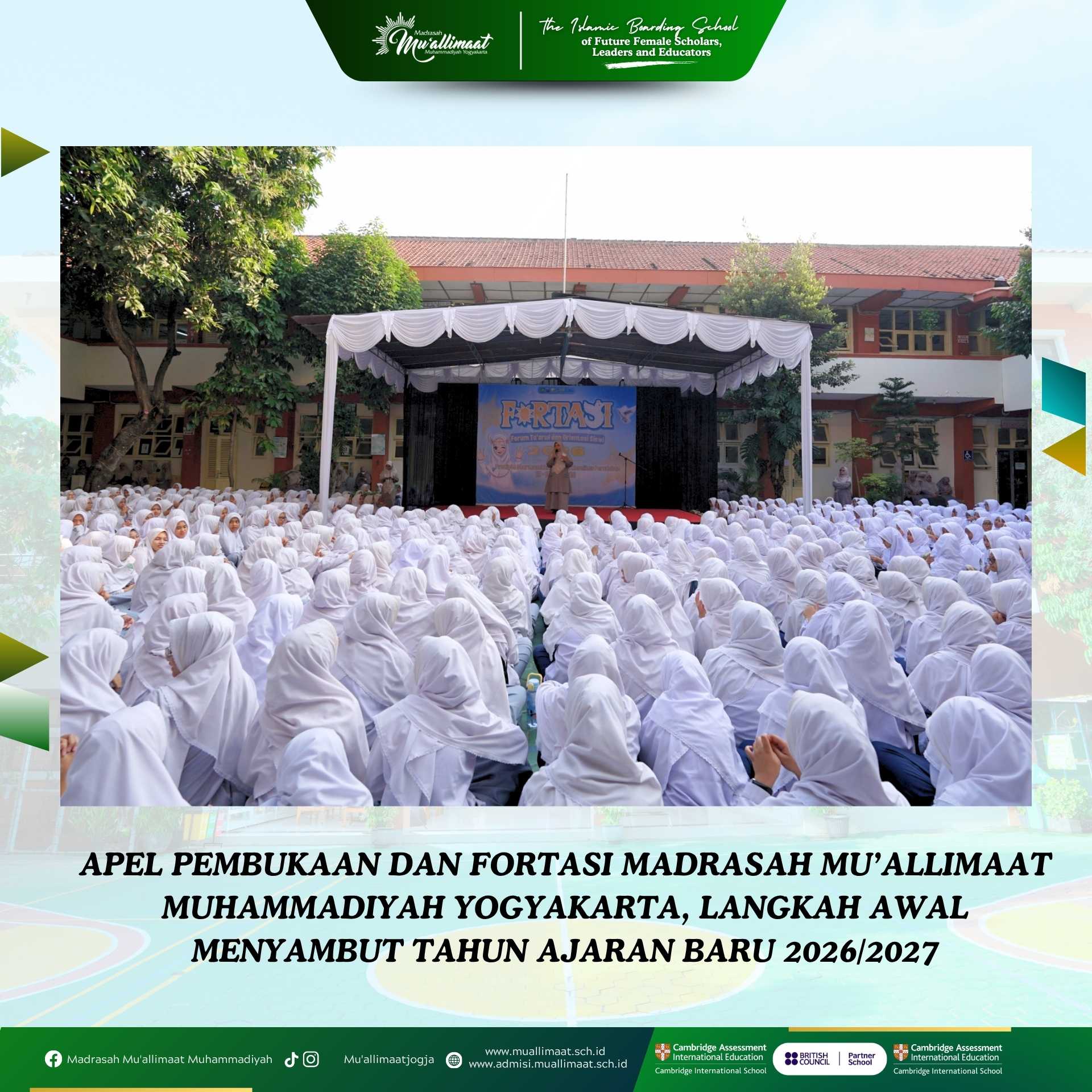 APEL PEMBUKAAN DAN FORTASI MADRASAH MU’ALLIMAAT MUHAMMADIYAH YOGYAKARTA, LANGKAH AWAL MENYAMBUT TAHUN AJARAN BARU 2026/2027