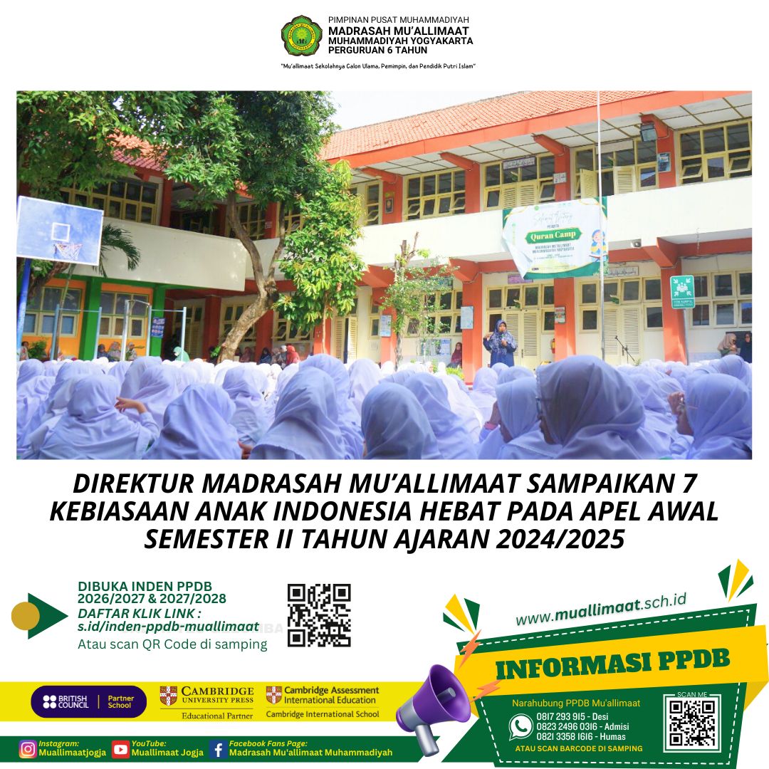 DIREKTUR MADRASAH MU’ALLIMAAT SAMPAIKAN 7 KEBIASAAN ANAK INDONESIA HEBAT PADA APEL AWAL SEMESTER II TAHUN AJARAN 2024/2025