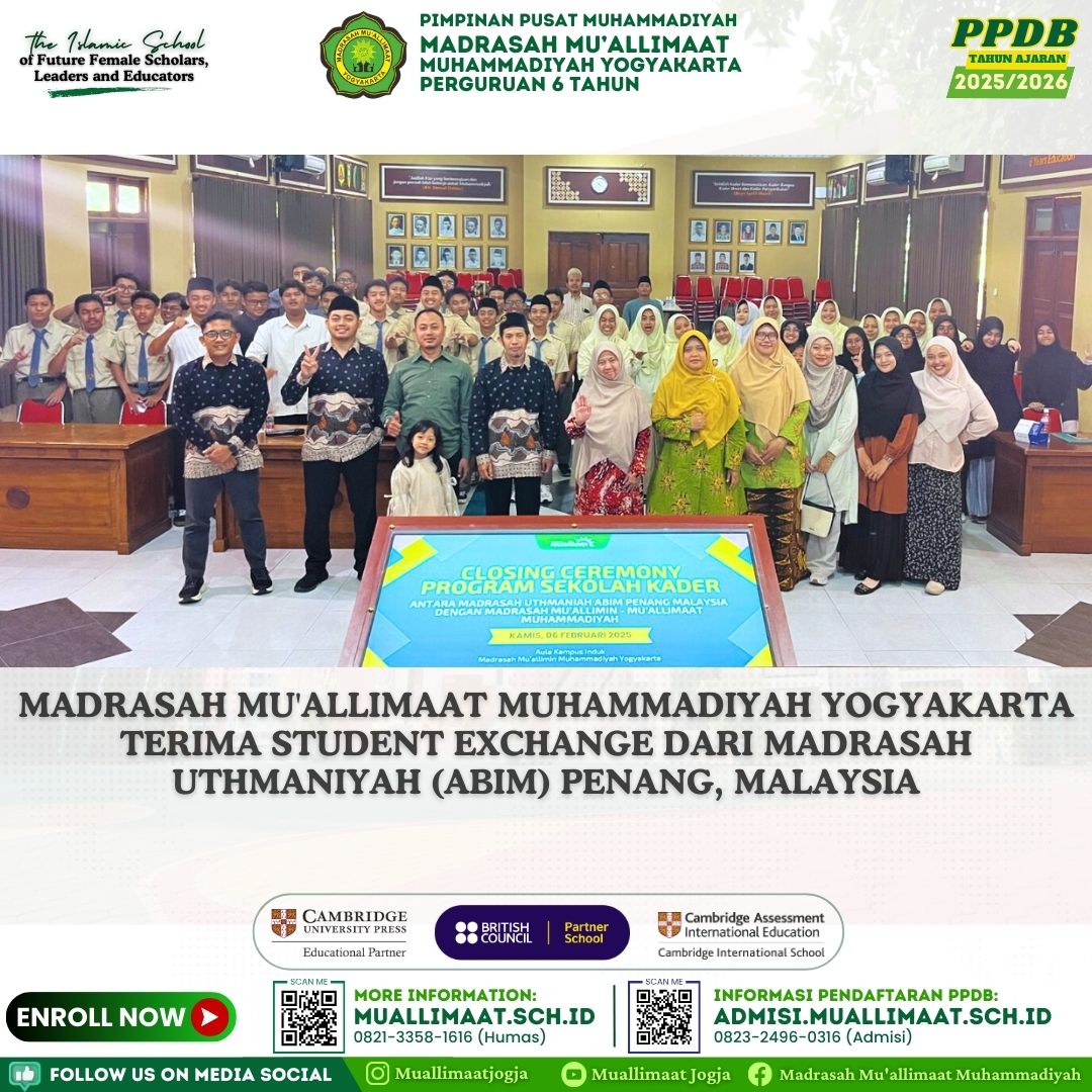 MADRASAH MU'ALLIMAAT MUHAMMADIYAH YOGYAKARTA TERIMA STUDENT EXCHANGE DARI MADRASAH UTHMANIYAH (ABIM) PENANG, MALAYSIA