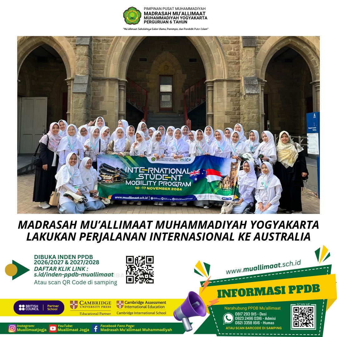 MADRASAH MU’ALLIMAAT MUHAMMADIYAH YOGYAKARTA LAKUKAN PERJALANAN INTERNASIONAL KE AUSTRALIA