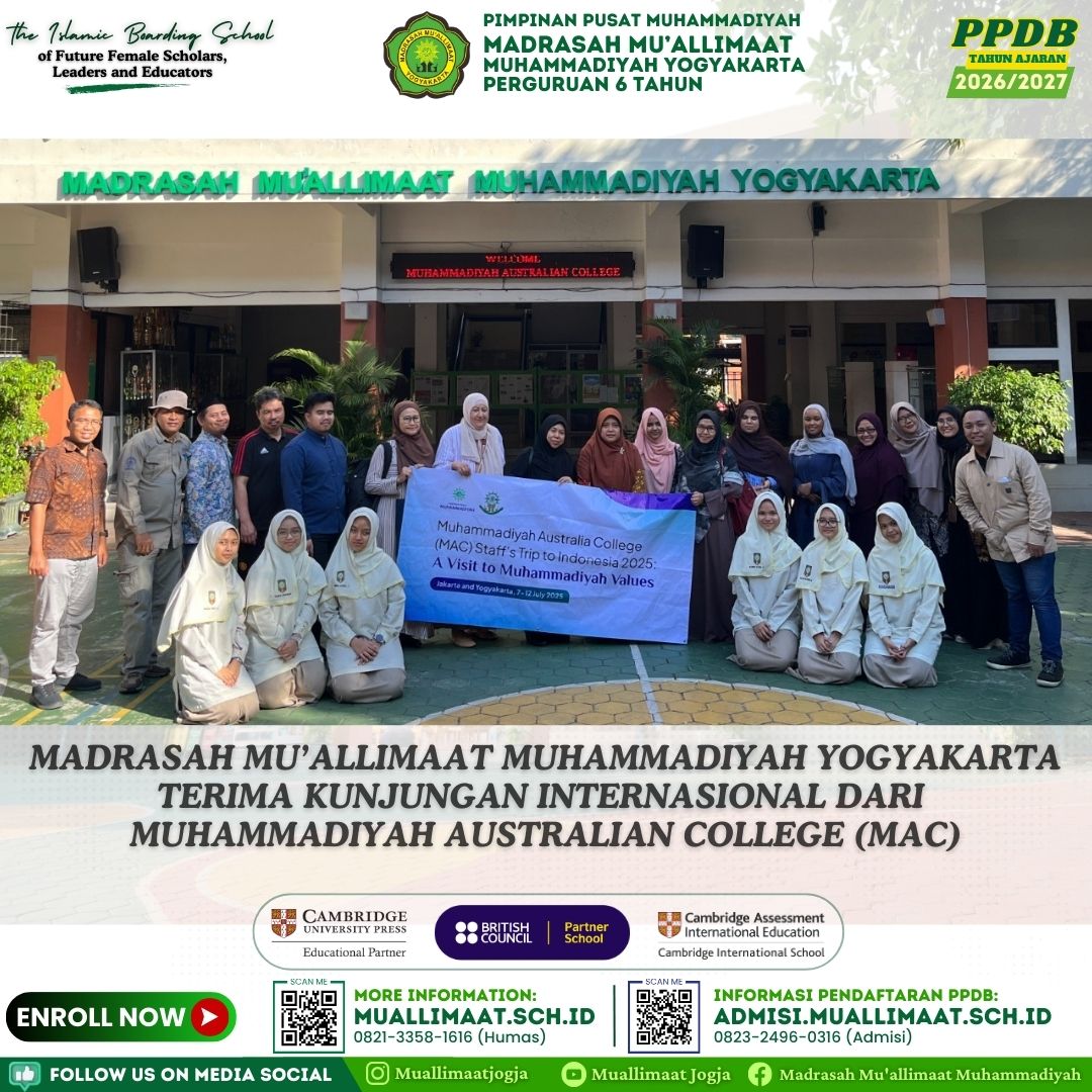 MADRASAH MU’ALLIMAAT MUHAMMADIYAH YOGYAKARTA TERIMA KUNJUNGAN INTERNASIONAL DARI MUHAMMADIYAH AUSTRALIAN COLLEGE (MAC)