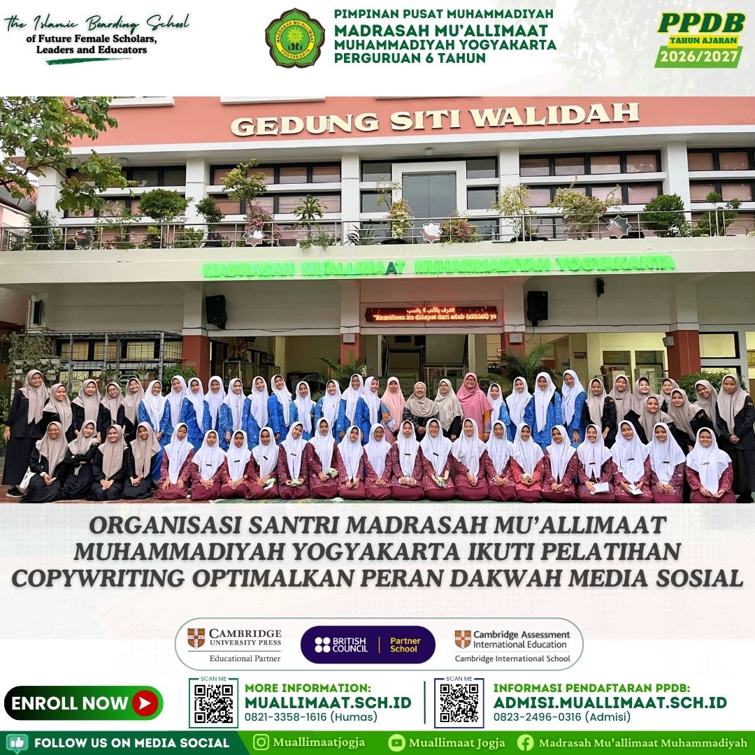 ORGANISASI SANTRI MADRASAH MU’ALLIMAAT MUHAMMADIYAH YOGYAKARTA IKUTI PELATIHAN COPYWRITING OPTIMALKAN PERAN DAKWAH MEDIA SOSIAL