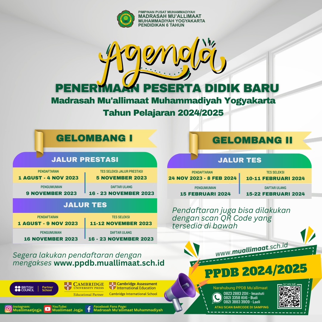 Penerimaan Peserta Didik Baru Madrasah Muallimaat Muhammadiyah Yogyakarta Tahun Pelajaran 2024 7518